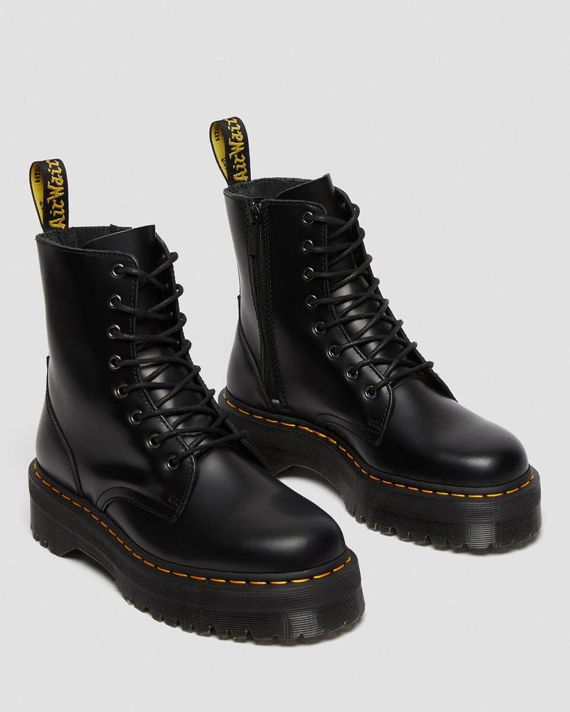 Men's Dr Martens Jadon Smooth Leather Platform Boots Black | AU 562VRW